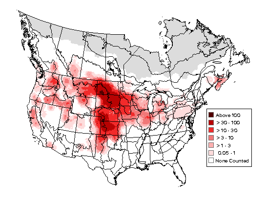 Map of Pheasant Population in the United States