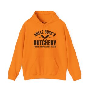 Orange Deer Hunting Hoodie: Uncle Buck's Butchery